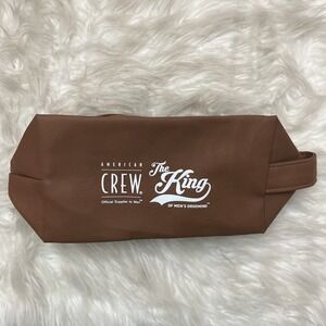 American Crew Brown Zip Closure Toiletry Shaving Essential‎ Travel Grooming Bag